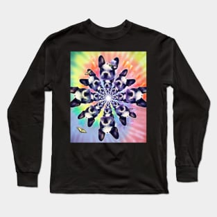 Trippy French Bulldog Dog Tie Tye Dye Rainbow Spiral Long Sleeve T-Shirt